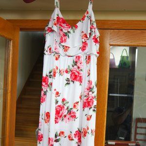 White & Pink Floral Dress
